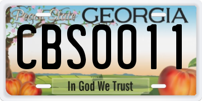GA license plate CBS0011
