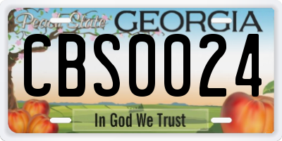 GA license plate CBS0024