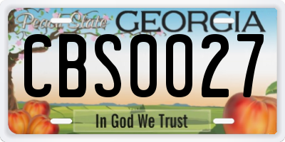 GA license plate CBS0027