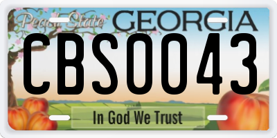 GA license plate CBS0043