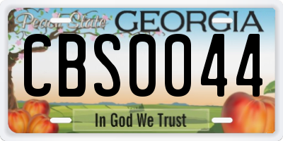 GA license plate CBS0044