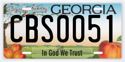 GA license plate CBS0051