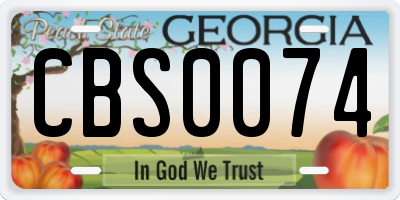 GA license plate CBS0074
