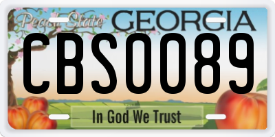GA license plate CBS0089