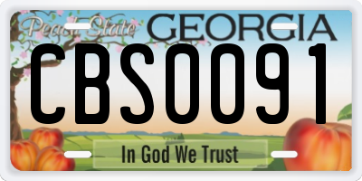 GA license plate CBS0091