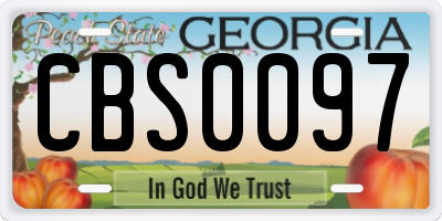 GA license plate CBS0097