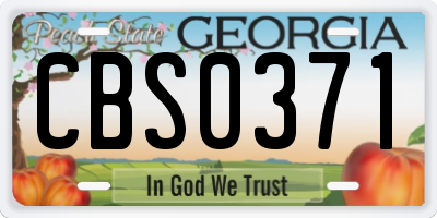 GA license plate CBS0371