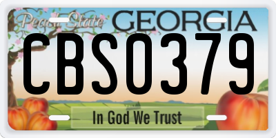 GA license plate CBS0379