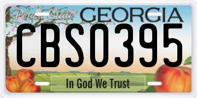 GA license plate CBS0395