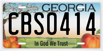 GA license plate CBS0414