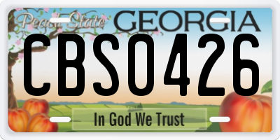 GA license plate CBS0426