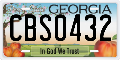 GA license plate CBS0432