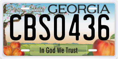 GA license plate CBS0436