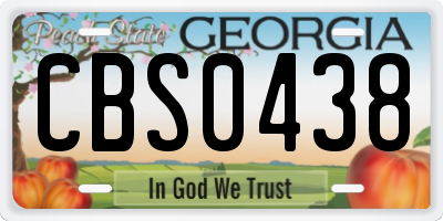 GA license plate CBS0438