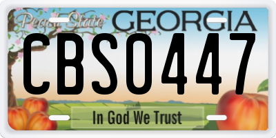 GA license plate CBS0447