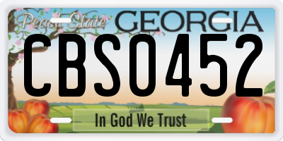 GA license plate CBS0452