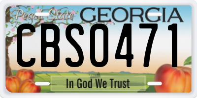 GA license plate CBS0471