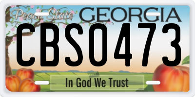 GA license plate CBS0473