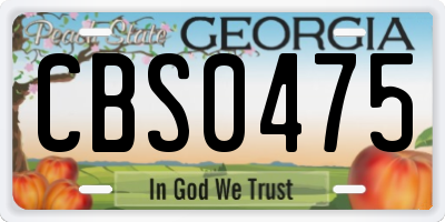 GA license plate CBS0475
