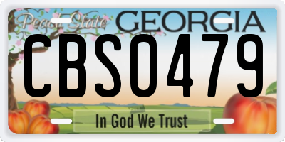 GA license plate CBS0479