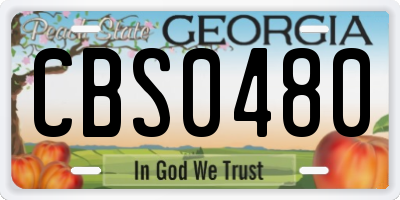 GA license plate CBS0480