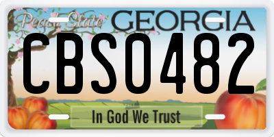 GA license plate CBS0482