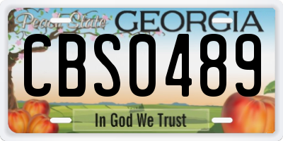 GA license plate CBS0489