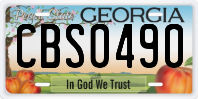 GA license plate CBS0490