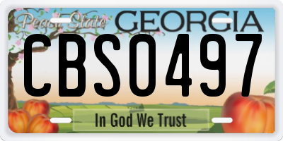 GA license plate CBS0497