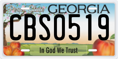GA license plate CBS0519