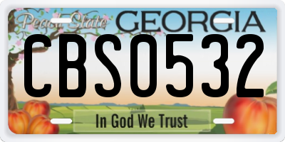 GA license plate CBS0532