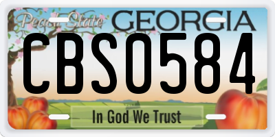 GA license plate CBS0584