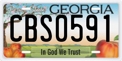 GA license plate CBS0591