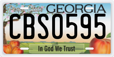 GA license plate CBS0595