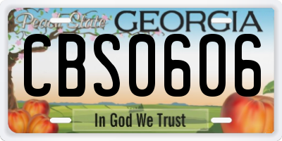GA license plate CBS0606