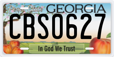 GA license plate CBS0627
