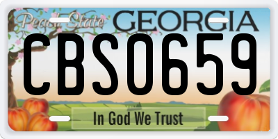 GA license plate CBS0659