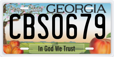 GA license plate CBS0679