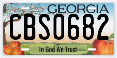 GA license plate CBS0682