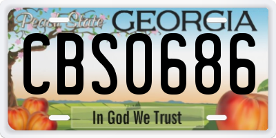 GA license plate CBS0686