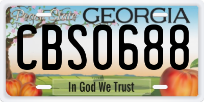 GA license plate CBS0688