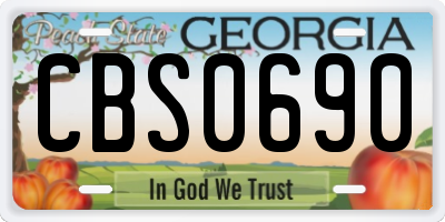 GA license plate CBS0690