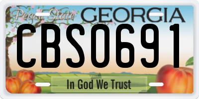 GA license plate CBS0691