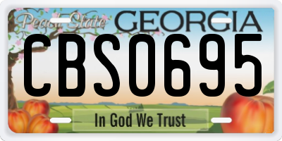 GA license plate CBS0695