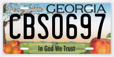 GA license plate CBS0697
