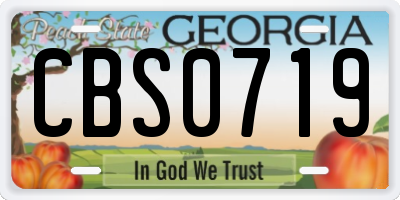 GA license plate CBS0719