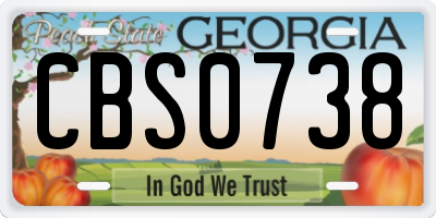 GA license plate CBS0738