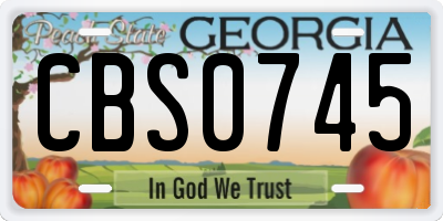 GA license plate CBS0745