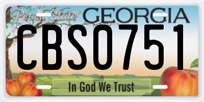 GA license plate CBS0751