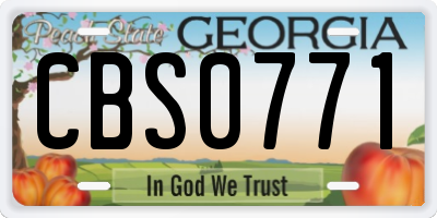 GA license plate CBS0771